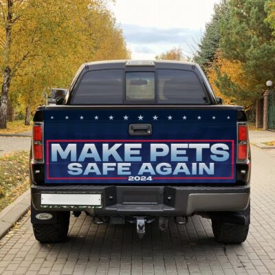 Alternative view of Make Pets Safe Again 2024 Truck Tailgate Decal Sticker Wrap - Save Our Pets Vote Trump Decal Bumper Sticker