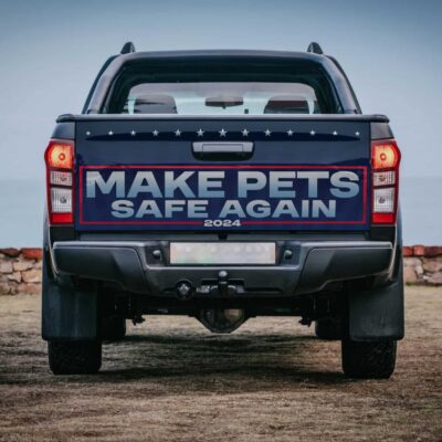 Make Pets Safe Again 2024 Truck Tailgate Decal Sticker Wrap - Save Our Pets Vote Trump Decal Bumper Sticker