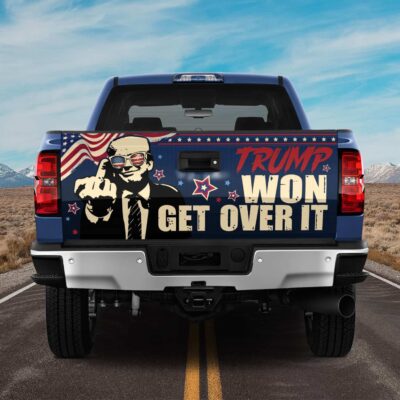 Trump Won Get Over It Truck Tailgate Decal Sticker Wrap - Trump President 2025 Vinyl Graphic Decal Bumper Sticker