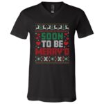 Be Merry, Black, V-Neck T-Shirt