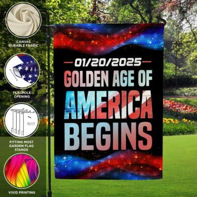 Alternative view of Golden Age Of America Begins Trump Inauguration 2025 Garden Flag - House Flag - Wall Flag
