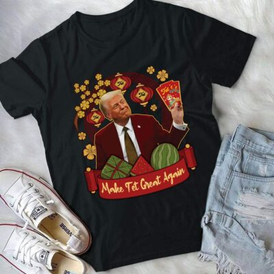 Alternative view of Make Tet Great Again Funny Trump 2025 T-Shirt - Donald Trump Lunar New Year Shirt