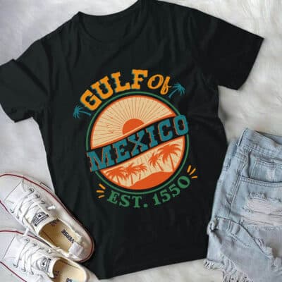 Gulf of Mexico Est 1550 Forever T-Shirt – Gulf of Mexico Palms Summer Holiday Vacation V-Neck Shirt