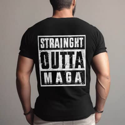 Straight Outta Maga Print On Back T-Shirt