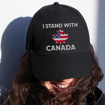 I Stand With Canada Embroidered Twill Hat Adjustable Cap For Men Women - Support Canada Hat