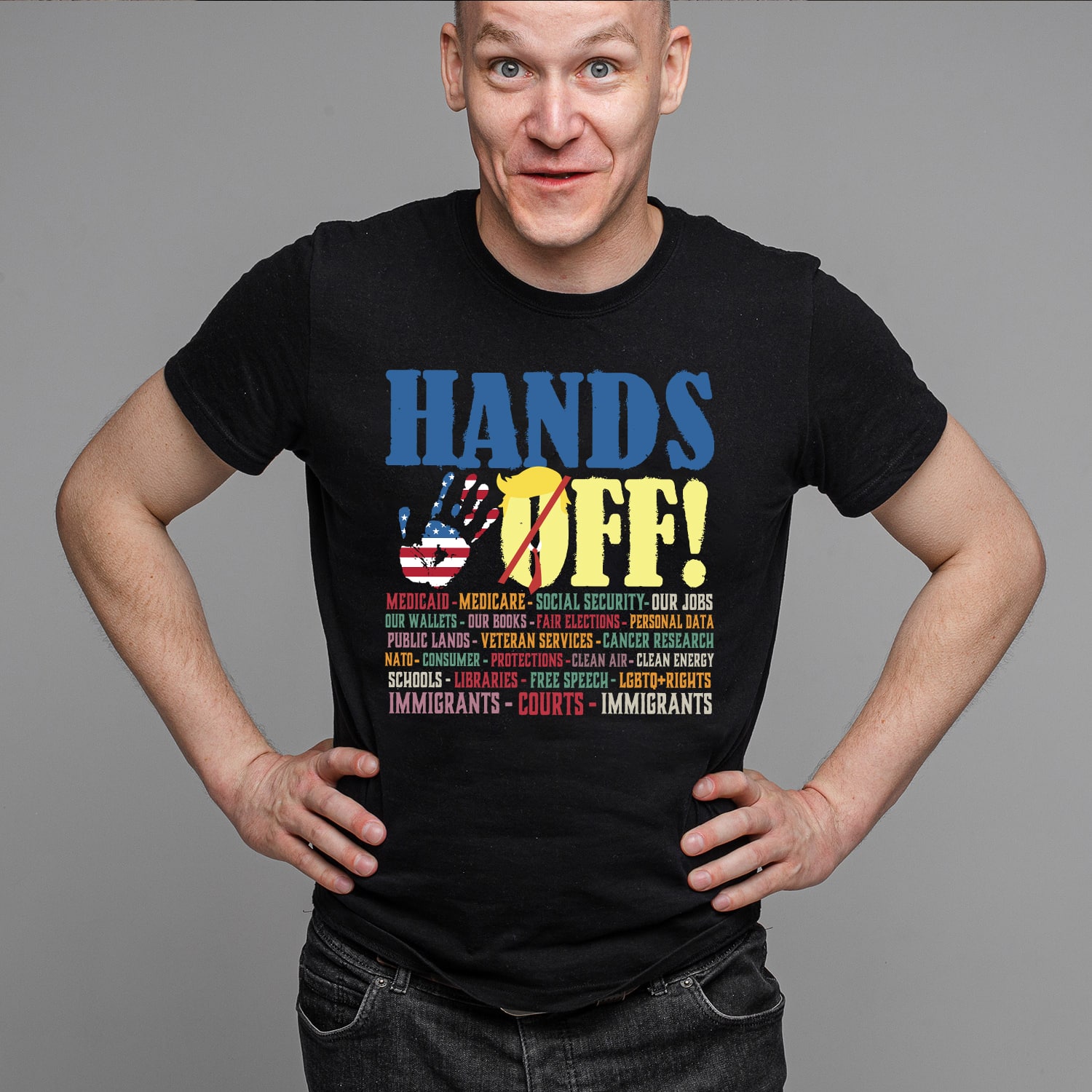 9VT. Trump Hands Off shirt mk2