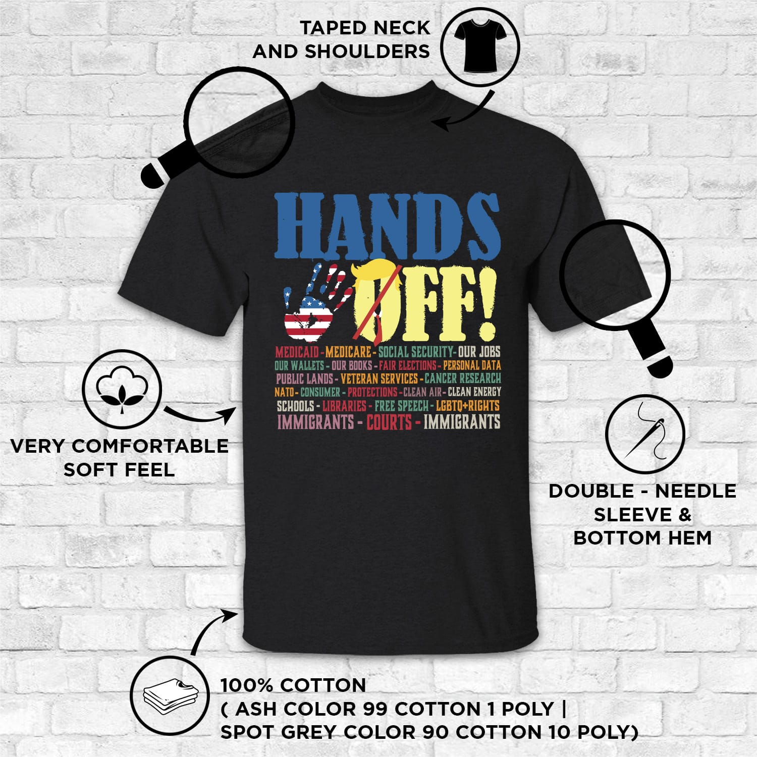 9VT. Trump Hands Off shirt mk6