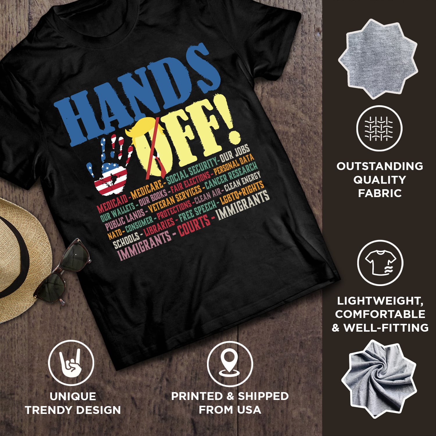 9VT. Trump Hands Off shirt mk7