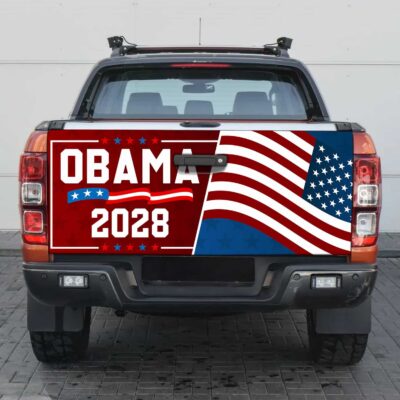 Obama 2028 Political Truck Tailgate Decal Sticker Wrap - Obama For President Vinyl Graphic Decal Bumper Sticker