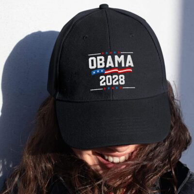 Obama 2028 Political Embroidered Twill Hat Adjustable Cap For Men Women - Obama For President Hat