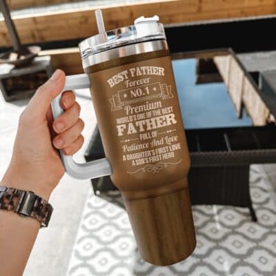 Alternative view of Best Father World's One Of The Best Father Full Of Patience And Love Insulated Tumbler Cup With Handle and Straw