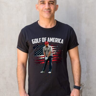 Alternative view of Golf Of America Funny Trump Playing Golf T-Shirt
