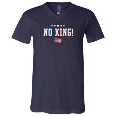 No King American Flag T-Shirt Independence day 4th of july 1776 V-Neck T-Shirt, Navy, V-Neck T-Shirt