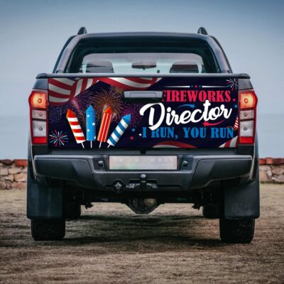 Alternative view of Fireworks Director I Run You Run Funny 4th Of July Truck Tailgate Decal Sticker Wrap