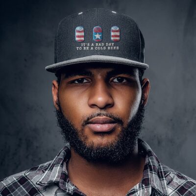 Alternative view of It's A Bad Day To Be A Cold Beer Funny 4th of July Drinking Embroidered Twill Hat Adjustable Cap For Men Women