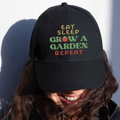 Alternative view of Eat Sleep Grow A Garden Repeat Funny Gaming Embroidered Twill Hat Adjustable Cap For Men Women