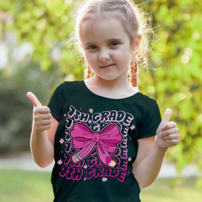 Alternative view of 7th Grade Girls Coquette Bow Back To School T-Shirt For Kids - Seventh Grade Gifts Back To School