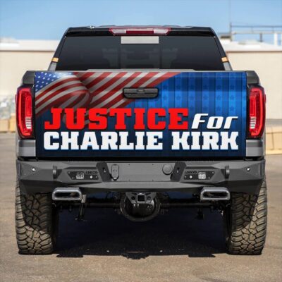 Justice for Charlie Kirk Truck Tailgate Decal Sticker Wrap - Pray For Charlie Vinyl Graphic Decal Bumper Sticker