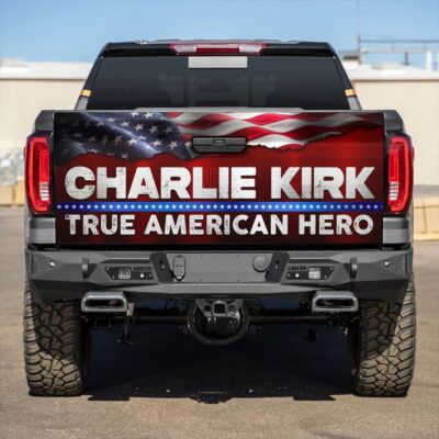 Charlie Kirk True American Hero Pray For Charlie Truck Tailgate Decal Sticker Wrap - Vinyl Graphic Decal Bumper Sticker