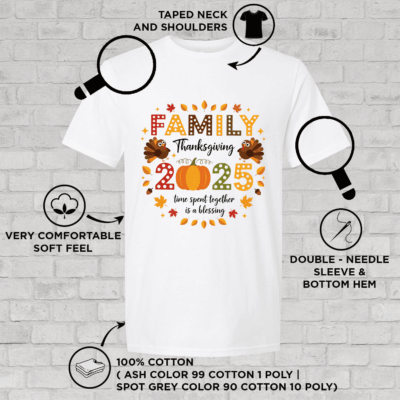 Alternative view of Family Thanksgiving 2025 Thanksgiving Crew Turkey Matching T-Shirt