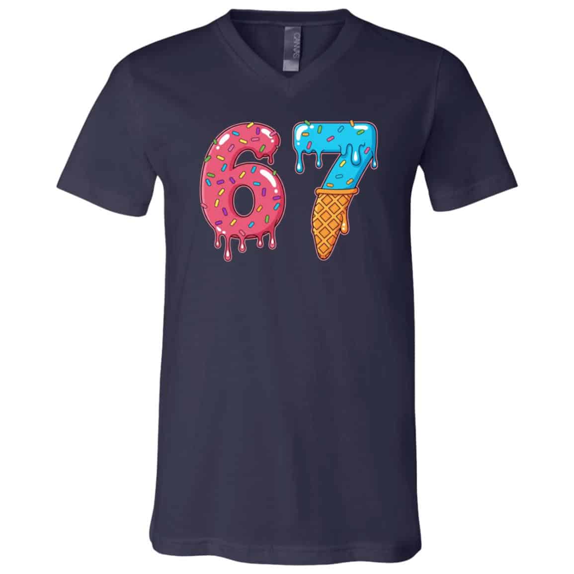 Six Seven Ice Cream Drip Sports Cool Meme 67 Funny Number T-Shirt