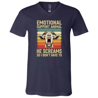 Emotional Support Animal T-Shirt, Navy, V-Neck T-Shirt