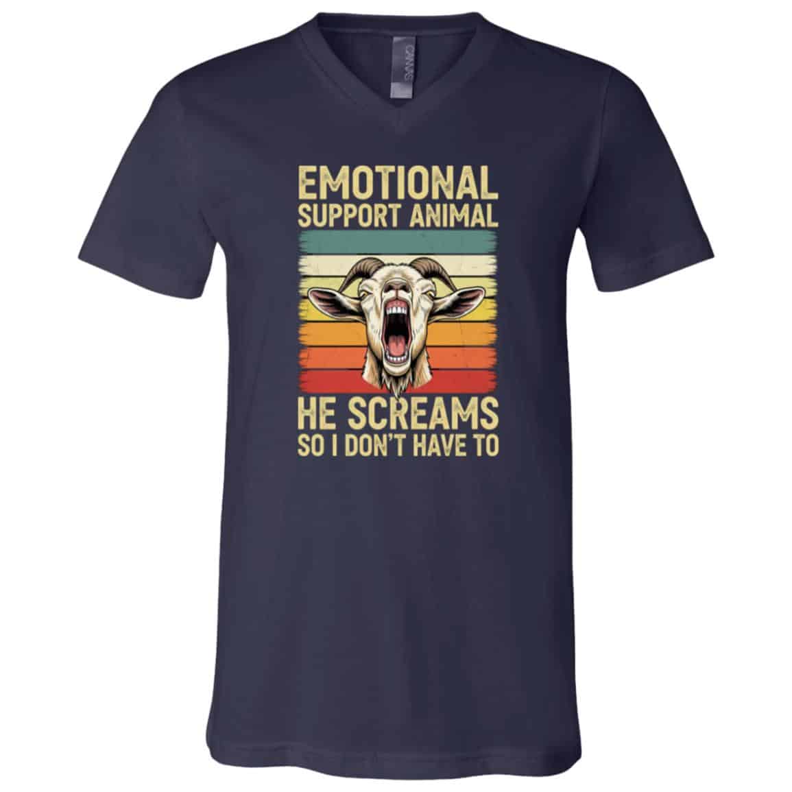 Emotional Support Animal T-Shirt, Navy, V-Neck T-Shirt