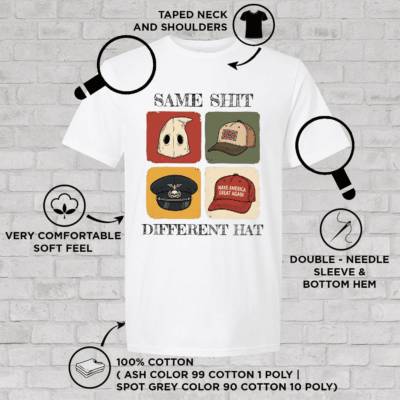Alternative view of Same Shit Different Hat Funny Political US T-Shirt - V-Neck Shirt