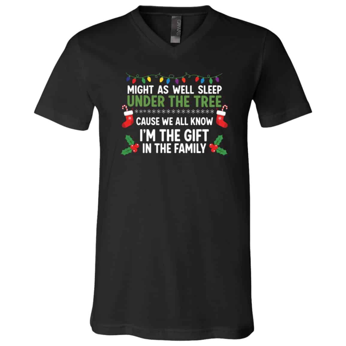 Funny Christmas Kids Girls Boys Christmas Pajamas Christmas T-Shirt, Black, V-Neck T-Shirt