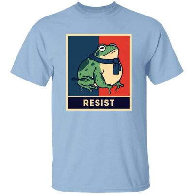 Portland Frog Protest Resist Activist T-Shirt - V-Neck Shirt, Light Blue, Unisex T-Shirt