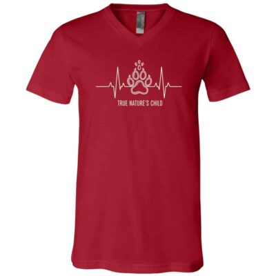 Born to Be Wild T-Shirt - V-Neck Shirt, Canvas Red, V-Neck T-Shirt