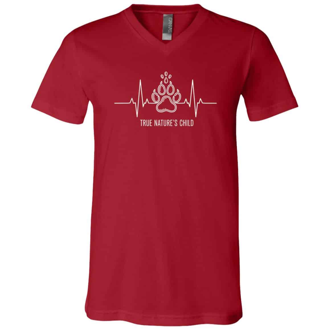 Born to Be Wild T-Shirt - V-Neck Shirt, Canvas Red, V-Neck T-Shirt