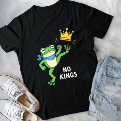 Alternative view of No Kings Frog Portland Protest Men Women T-Shirt - V-Neck Shirt