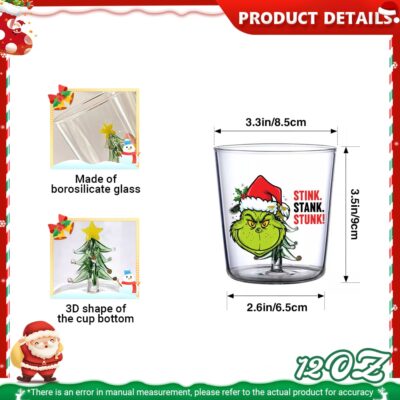 Alternative view of Merry Christmas Stink Stunk Stank Christmas Style Glass Mug