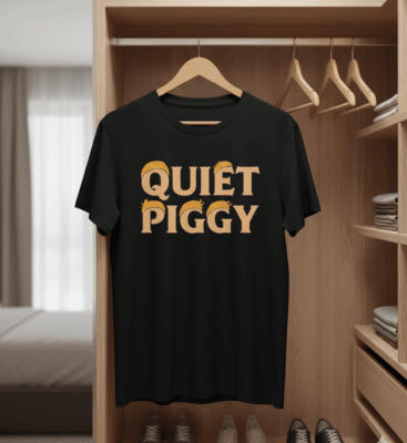 Alternative view of Quiet Piggy Funny T-Shirt - V-Neck Shirt