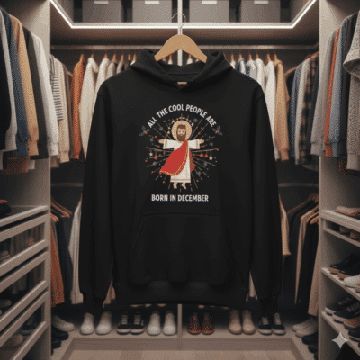 Alternative view of Cool People are Born in December Christian Christmas Bday Hoodie - Sweatshirt