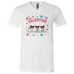 Anti Valentine Club Funny Skeleton For Valentines Day Cute T-Shirt - V-Neck Shirt, White, V-Neck T-Shirt