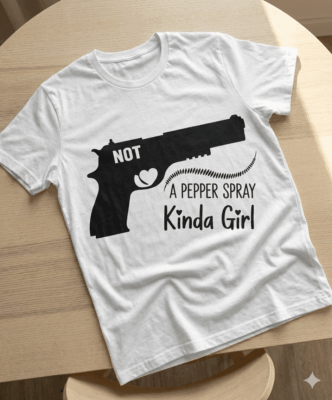 Not A Pepper Spray Kinda Girl Funny T-Shirt - V-neck Shirt