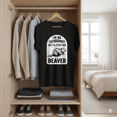 Alternative view of I'm Not A Taxidermist But I'll Stuff Her Beaver T-Shirt - V-Neck Shirt