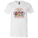 Hocus Pocus I Need Coffee To Focus Skull T-Shirt - V-Neck Shirt, White, V-Neck T-Shirt