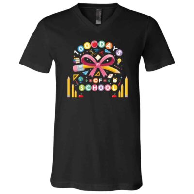 100 Days of School Coquette Smarter T-Shirt For Men Women Youth Kid, Black, V-Neck T-Shirt