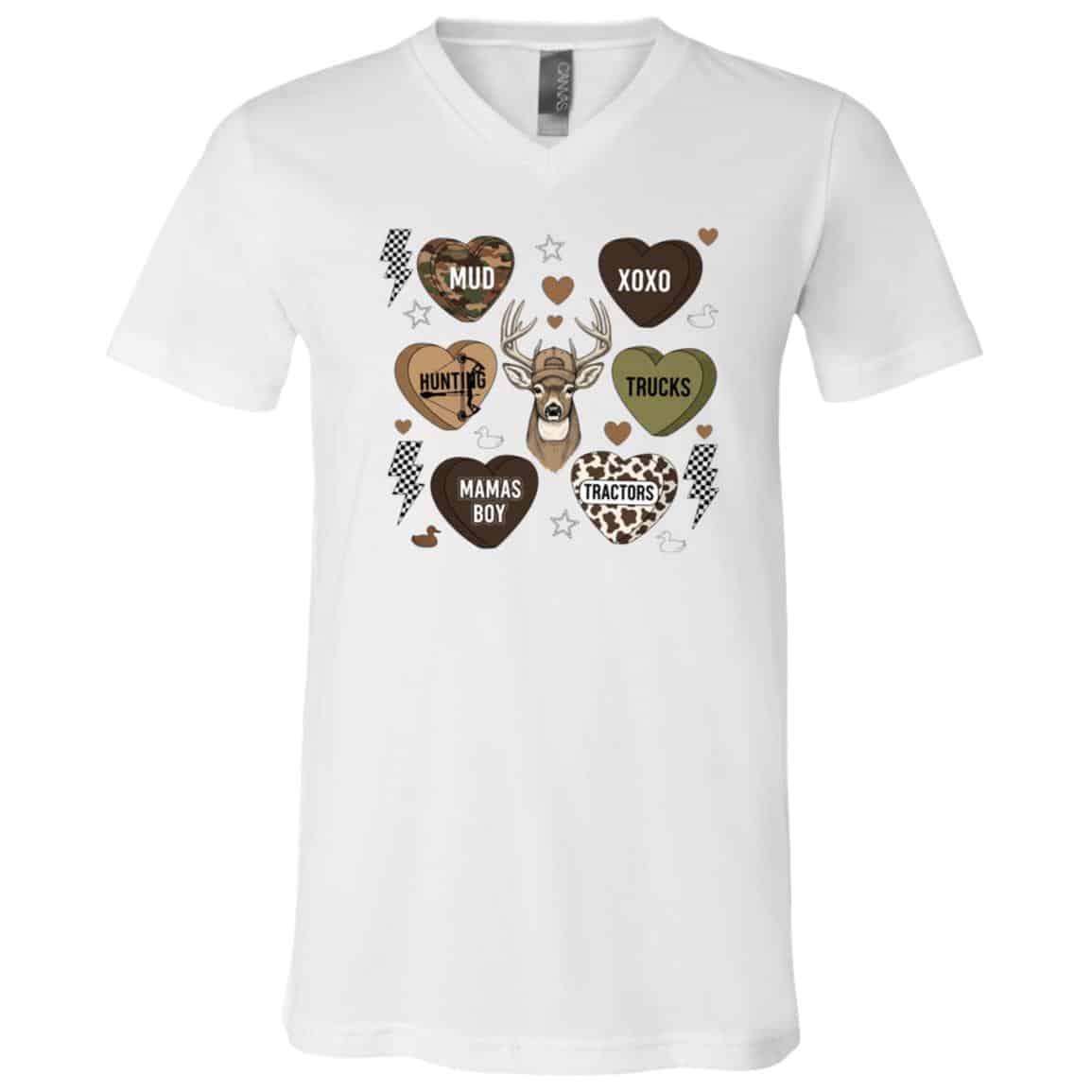 Hunting Valentine Love Heart Deer Funny T-Shirt - V-Neck shirt, White, V-Neck T-Shirt Hunting Valentine Love Heart Deer Funny T-Shirt - V-Neck shirt, White, V-Neck T-Shirt