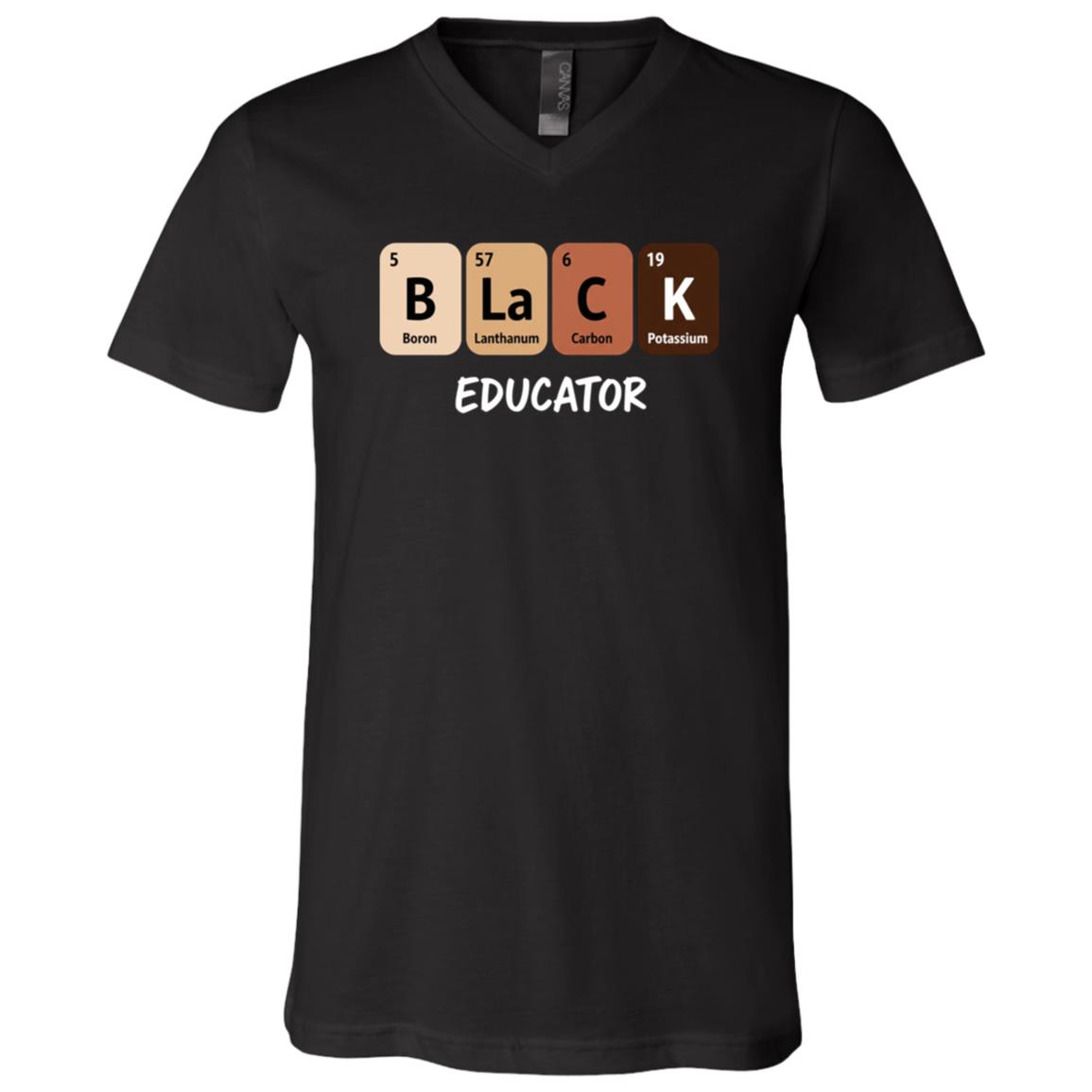 Black Educator Periodic Table of Elements T-Shirt - Black History Education is Freedom, Black, V-Neck T-Shirt Black Educator Periodic Table of Elements T-Shirt - Black History Education is Freedom, Black, V-Neck T-Shirt
