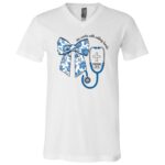 Nurse Ribbon She Works With Willing Hand T-Shirt - V-Neck Shirt, White, V-Neck T-Shirt Nurse Ribbon She Works With Willing Hand T-Shirt - V-Neck Shirt, White, V-Neck T-Shirt