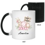 Personalized Name Easter Bunny Pastel Floral Mug – Beer Stein - Easter Gifts, White, 11 oz. Color Changing Mug Personalized Name Easter Bunny Pastel Floral Mug – Beer Stein - Easter Gifts, White, 11 oz. Color Changing Mug