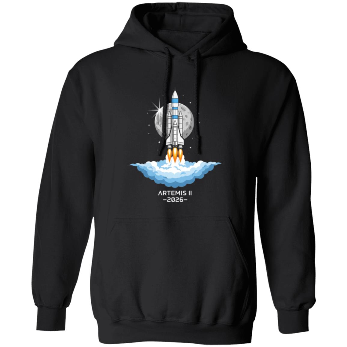 Artemis II Back to the Moon 2026 Hoodie - Sweatshirt - Long Sleeve, Black, Hoodie