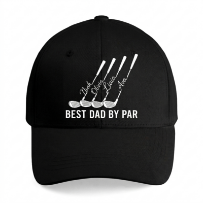 Best Dad By Par Hat, Personalized Golf Dad Cap, Custom Golf Dad Hat, Embroidered Dad Golf Cap, Funny Golf Dad Hat