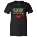 POTS Awareness Shirt, Hello Darkness My Old Friend Funny Dysautonomia Tee, Chronic Illness Humor Shirt, Black, V-Neck T-Shirt POTS Awareness Shirt, Hello Darkness My Old Friend Funny Dysautonomia Tee, Chronic Illness Humor Shirt, Black, V-Neck T-Shirt