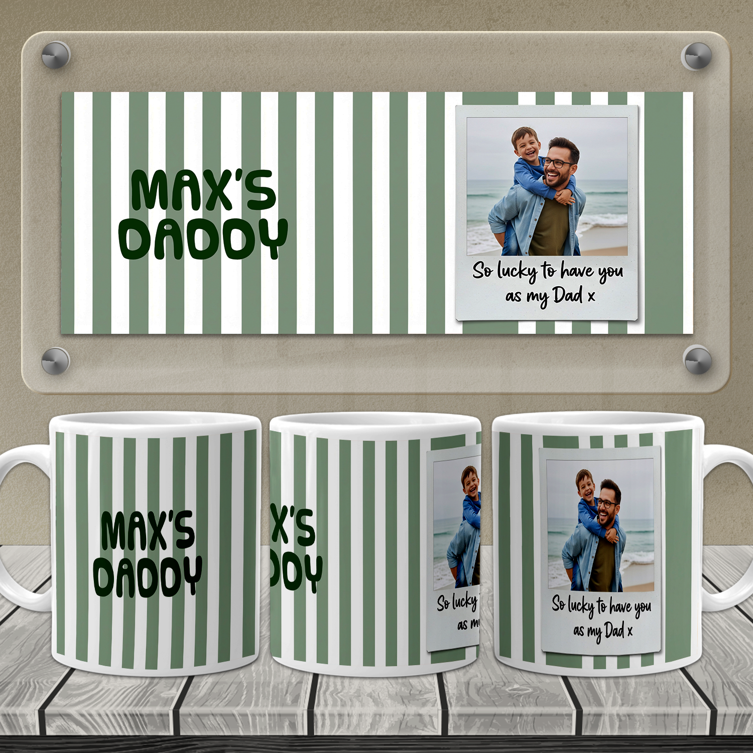 Lucky Dad Full Print Mug Green 1