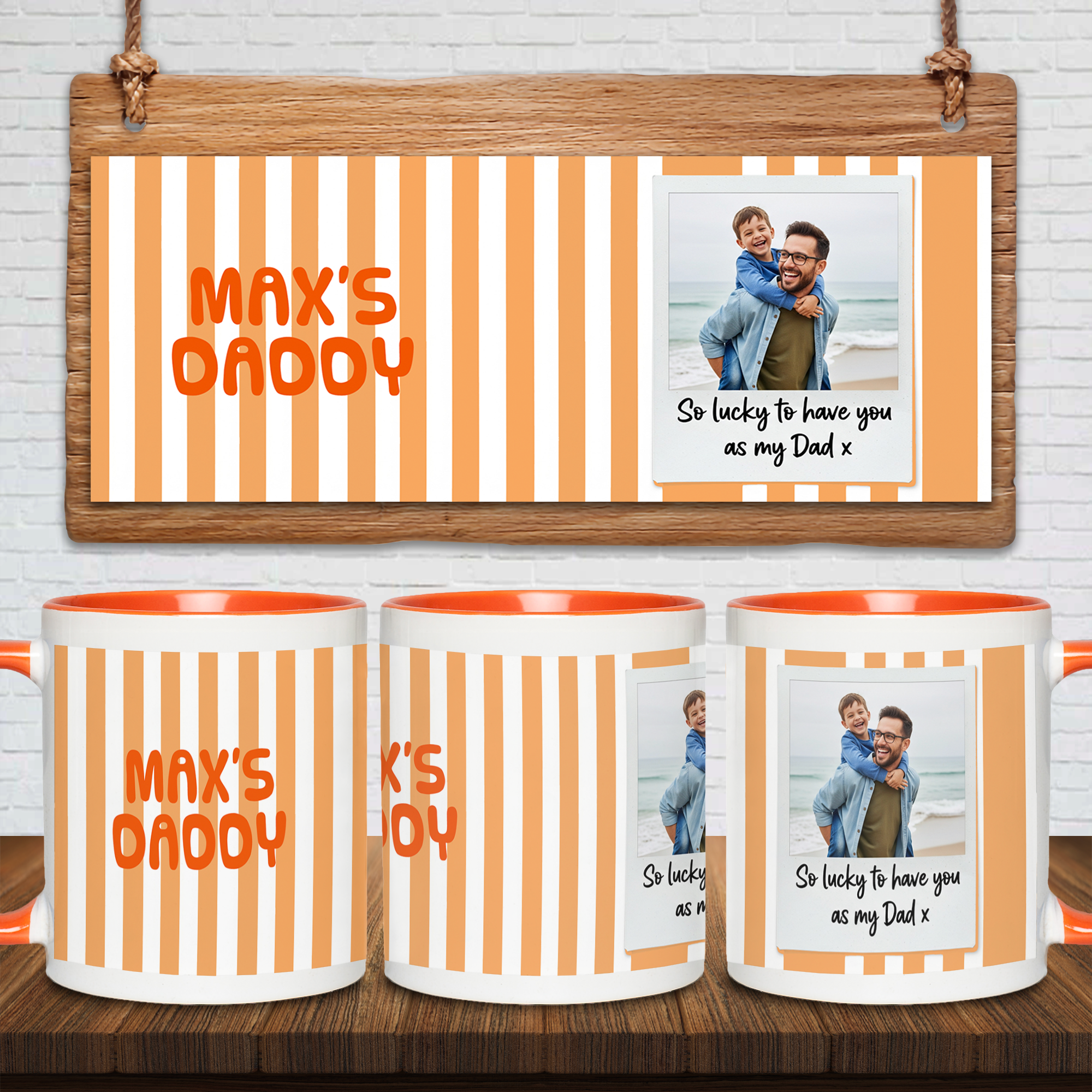 Lucky Dad Full Print Mug Orange
